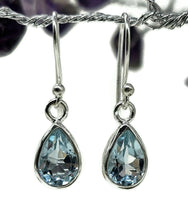 Load image into Gallery viewer, Pear Blue Topaz Earrings, Sterling Silver, 7 carats, December Birthstone, Gemstone of love - GemzAustralia 