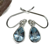 Load image into Gallery viewer, Pear Blue Topaz Earrings, Sterling Silver, 7 carats, December Birthstone, Gemstone of love - GemzAustralia 