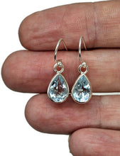 Load image into Gallery viewer, Pear Blue Topaz Earrings, Sterling Silver, 7 carats, December Birthstone, Gemstone of love - GemzAustralia 