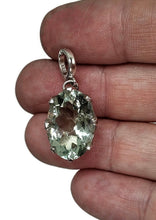 Load image into Gallery viewer, Prasiolite Pendant, Oval shaped, Sterling Silver, Green Amethyst Gemstone, Spiritual Stone - GemzAustralia 