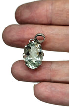 Load image into Gallery viewer, Prasiolite Pendant, Oval shaped, Sterling Silver, Green Amethyst Gemstone, Spiritual Stone - GemzAustralia 