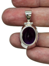 Load image into Gallery viewer, Amethyst Pendant, February Birthstone, 26 carats, Oval Faceted, Sterling Silver - GemzAustralia 