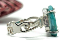 Load image into Gallery viewer, Kingman Turquoise Ring, Size R, December Birthstone, Sterling Silver, Blue Gemstone - GemzAustralia 