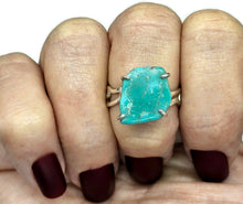 Load image into Gallery viewer, Kingman Turquoise Ring, Size R, December Birthstone, Sterling Silver, Blue Gemstone - GemzAustralia 