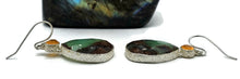 Load image into Gallery viewer, Chrysoprase &amp; Carnelian Earrings, Sterling Silver, Chalcedony Gems - GemzAustralia 