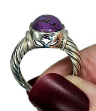 Load image into Gallery viewer, Purple Mojave Turquoise Ring, Size O, Sterling Silver, Oval Shaped, Goddess Gem - GemzAustralia 