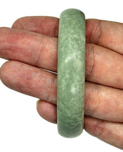 Load image into Gallery viewer, Solid Jade Bangle, 58mm Diameter, Green Nephrite Jade, Protection Gem, Lucky Gemstone, - GemzAustralia 