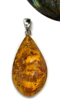 Load image into Gallery viewer, Cognac Amber Pendant, Sterling Silver, Millions of years old, Fossilized Tree Resin - GemzAustralia 