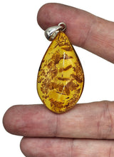 Load image into Gallery viewer, Cognac Amber Pendant, Sterling Silver, Millions of years old, Fossilized Tree Resin - GemzAustralia 