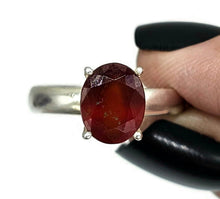Load image into Gallery viewer, Ruby Ring, Size R 1/2, Sterling Silver, July Birthstone, Oval Faceted, Energy Stone - GemzAustralia 