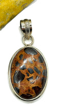 Load image into Gallery viewer, Bauxite Pendant, Sterling Silver, Oval Shaped, Cheetah Pattern, Release of Anger - GemzAustralia 