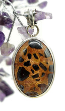 Load image into Gallery viewer, Bauxite Pendant, Sterling Silver, Oval Shaped, Cheetah Pattern, Release of Anger - GemzAustralia 