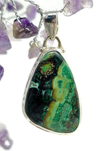 Load image into Gallery viewer, Stone of Heaven, Malachite Azurite Pendant, Sterling Silver, Green Blue Gemstone - GemzAustralia 