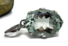 Load image into Gallery viewer, Prasiolite Pendant, Oval shaped, Sterling Silver, Green Amethyst Gemstone, Spiritual Stone - GemzAustralia 