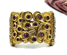 Load image into Gallery viewer, Two tone Ruby Ring, Size O1/2, 24K gold plated Sterling Silver, July Birthstone, Filigree - GemzAustralia 