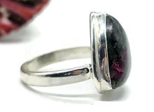 Load image into Gallery viewer, Triangle Eudialyte Ring, size O, Sterling Silver, The Stone of the Heartland, Balances - GemzAustralia 