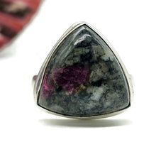 Load image into Gallery viewer, Triangle Eudialyte Ring, size O, Sterling Silver, The Stone of the Heartland, Balances - GemzAustralia 