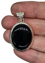 Load image into Gallery viewer, Big Oval Shaped Black Onyx Pendant, Leo Zodiac Stone, Sterling Silver, Protection Stone - GemzAustralia 