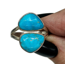 Load image into Gallery viewer, Sleeping Beauty Turquoise Ring, Size O, December Birthstone, Sterling Silver, Faceted - GemzAustralia 