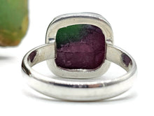 Load image into Gallery viewer, Ruby Zoisite Ring, Size R, Sterling Silver, Anyolite Gemstone, Square Shaped - GemzAustralia 