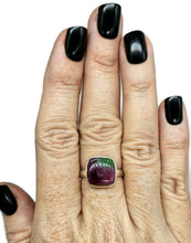 Load image into Gallery viewer, Ruby Zoisite Ring, Size R, Sterling Silver, Anyolite Gemstone, Square Shaped - GemzAustralia 