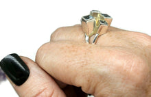 Load image into Gallery viewer, Blue Topaz Geometric Square Ring, Size U, Sterling Silver, December Birthstone - GemzAustralia 