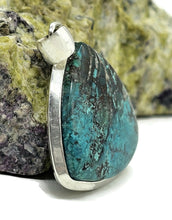 Load image into Gallery viewer, Statement Shattuckite Pendant, Sterling Silver, mix of Azurite, Chrysocolla &amp; Malachite - GemzAustralia 