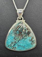 Load image into Gallery viewer, Statement Shattuckite Pendant, Sterling Silver, mix of Azurite, Chrysocolla &amp; Malachite - GemzAustralia 
