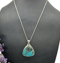 Load image into Gallery viewer, Statement Shattuckite Pendant, Sterling Silver, mix of Azurite, Chrysocolla &amp; Malachite - GemzAustralia 