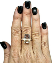Load image into Gallery viewer, Rectangle Ametrine Ring, Size T, Sterling Silver, Combination of Amethyst &amp; Citrine - GemzAustralia 