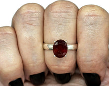 Load image into Gallery viewer, Ruby Ring, Size R 1/2, Sterling Silver, July Birthstone, Oval Faceted, Energy Stone - GemzAustralia 