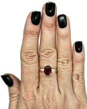 Load image into Gallery viewer, Ruby Ring, Size R 1/2, Sterling Silver, July Birthstone, Oval Faceted, Energy Stone - GemzAustralia 