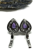 Load image into Gallery viewer, Amethyst Earrings, Huggie Design, Sterling Silver, February Birthstone, Purple Gemstone - GemzAustralia 