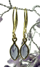 Load image into Gallery viewer, Iolite Earrings, Water Sapphire, Gold plated Sterling Silver, Blue Violet Gemstone - GemzAustralia 
