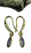 Load image into Gallery viewer, Iolite Earrings, Water Sapphire, Gold plated Sterling Silver, Blue Violet Gemstone - GemzAustralia 