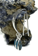Load image into Gallery viewer, Blue Copper Turquoise Earrings, December Birthstone, Sterling Silver, Pear Shaped - GemzAustralia 