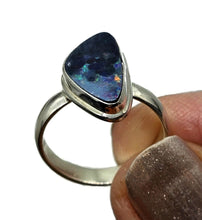 Load image into Gallery viewer, Stunning Australian Opal Ring, Size O, October Birthstone, Sterling Silver, Aura Gemstone - GemzAustralia 