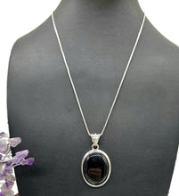 Load image into Gallery viewer, Big Oval Shaped Black Onyx Pendant, Leo Zodiac Stone, Sterling Silver, Protection Stone - GemzAustralia 