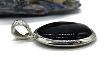 Load image into Gallery viewer, Big Oval Shaped Black Onyx Pendant, Leo Zodiac Stone, Sterling Silver, Protection Stone - GemzAustralia 