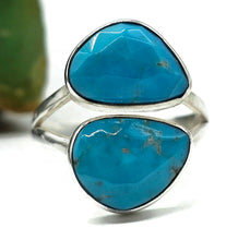 Load image into Gallery viewer, Sleeping Beauty Turquoise Ring, Size O, December Birthstone, Sterling Silver, Faceted - GemzAustralia 