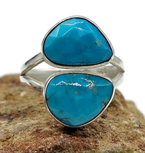 Load image into Gallery viewer, Sleeping Beauty Turquoise Ring, Size O, December Birthstone, Sterling Silver, Faceted - GemzAustralia 