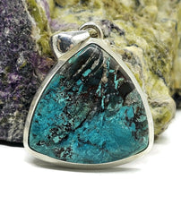Load image into Gallery viewer, Statement Shattuckite Pendant, Sterling Silver, mix of Azurite, Chrysocolla &amp; Malachite - GemzAustralia 