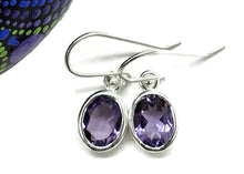 Load image into Gallery viewer, Oval faceted Amethyst Earrings, Sterling Silver, February Birthstone, Spiritual Gem - GemzAustralia 