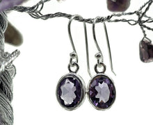 Load image into Gallery viewer, Oval faceted Amethyst Earrings, Sterling Silver, February Birthstone, Spiritual Gem - GemzAustralia 