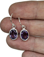 Load image into Gallery viewer, Oval faceted Amethyst Earrings, Sterling Silver, February Birthstone, Spiritual Gem - GemzAustralia 