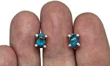 Load image into Gallery viewer, Blue Turquoise Studs, Sterling Silver, Oval Shaped, Copper Turquoise, Protection Stone - GemzAustralia 