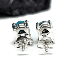 Load image into Gallery viewer, Blue Turquoise Studs, Sterling Silver, Oval Shaped, Copper Turquoise, Protection Stone - GemzAustralia 