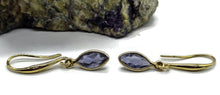 Load image into Gallery viewer, Iolite Earrings, Water Sapphire, Gold plated Sterling Silver, Blue Violet Gemstone - GemzAustralia 