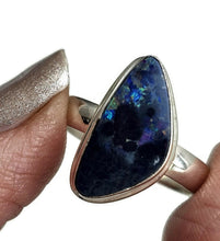 Load image into Gallery viewer, Stunning Australian Opal Ring, Size O, October Birthstone, Sterling Silver, Aura Gemstone - GemzAustralia 