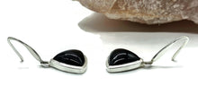 Load image into Gallery viewer, Triangle Black Onyx Earrings, Sterling Silver, Leo and Capricorn Zodiac Gemstone - GemzAustralia 